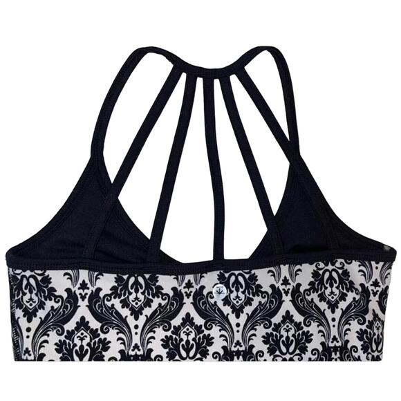 Soybu Women's Tank Top X-Small Shelf Bra Black White Strap Detail Damask Pattern - Picture 5 of 6